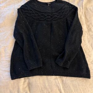 Talbots Black Cable Knit Sweater